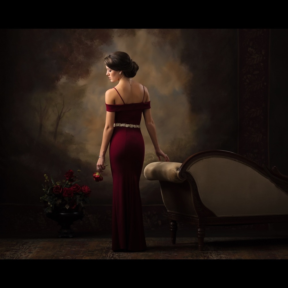Long maroon dress